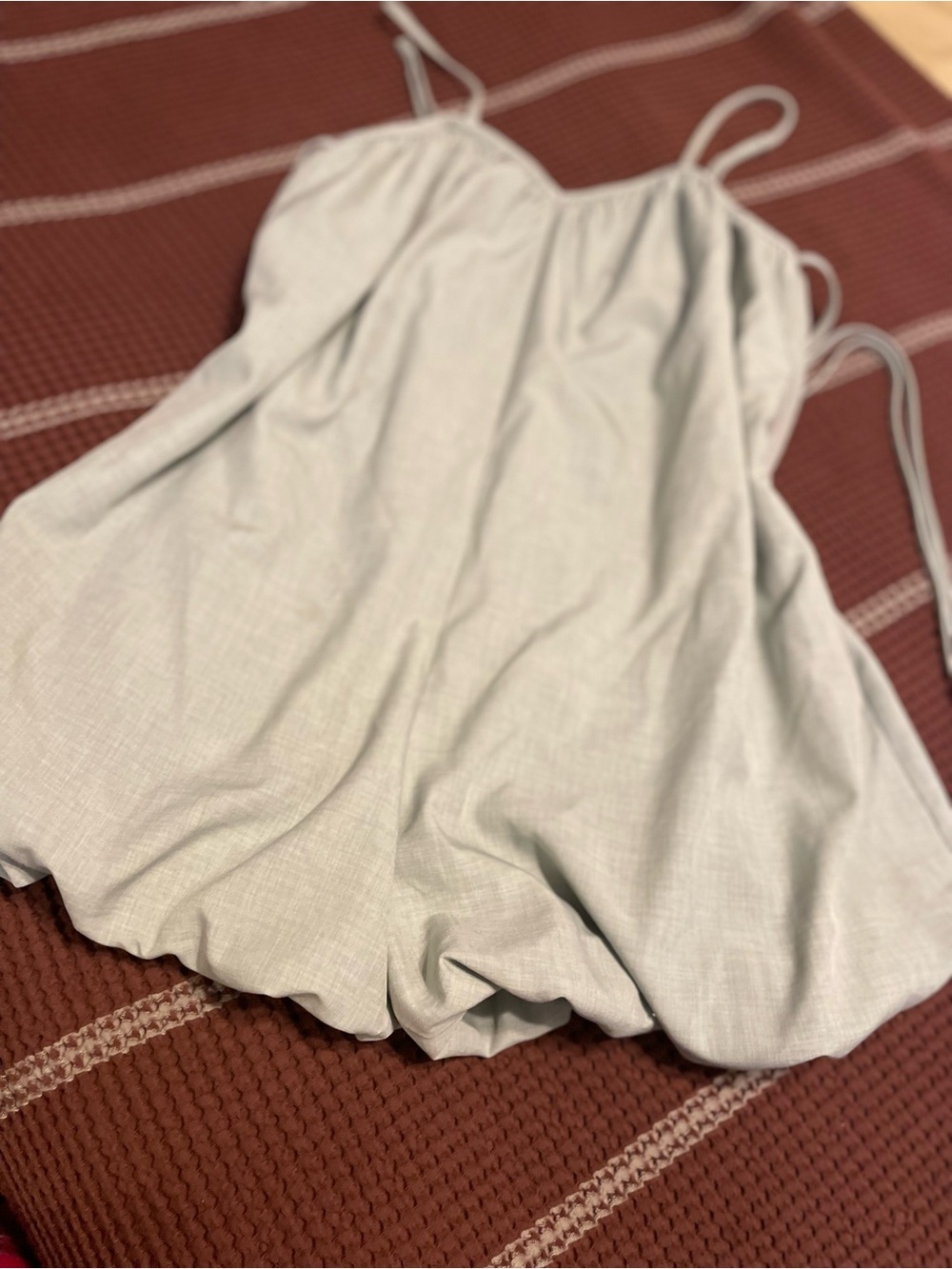 Light Sage Green Spaghetti Strap Slip Romper